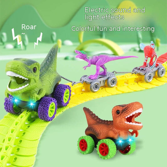 Children's Roller Coaster Dinosaur Track Electric Plastic Toy