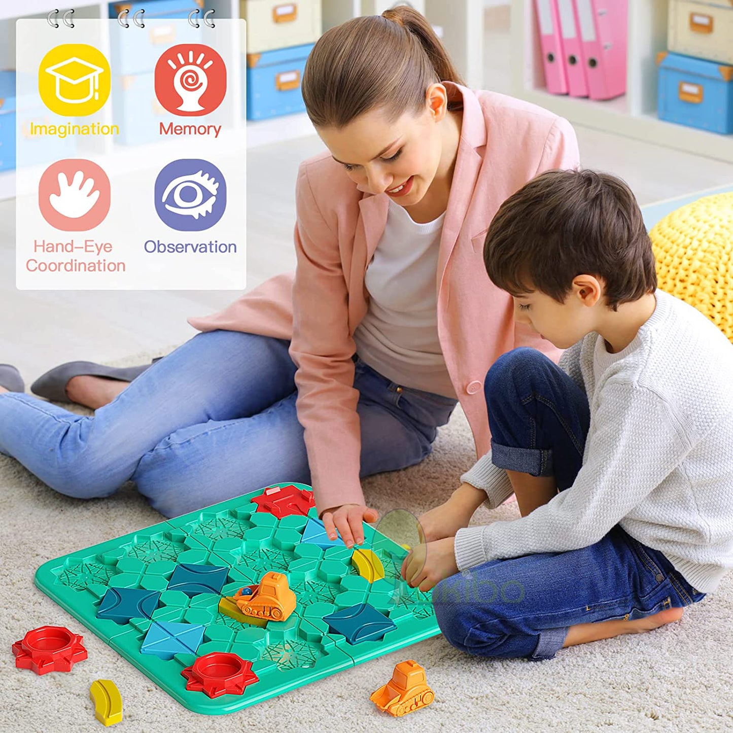 Build-A-Track Brain Teaser Puzzles for Kids Levels & 100+ Skill-Building Challenges, Fun Home, STEM Activity
