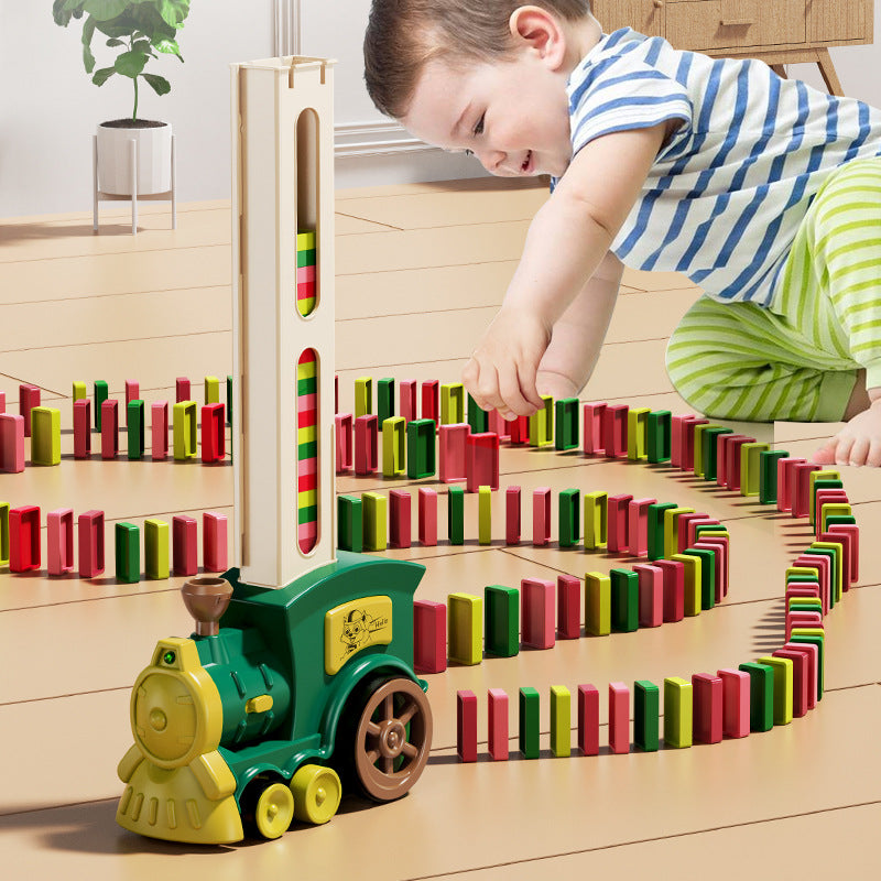 Dominoes Small Train Children's Building Blocks Toy Electric