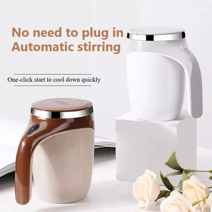 Automatic Self-Stirring Hot Chocolate or Coffee Mug