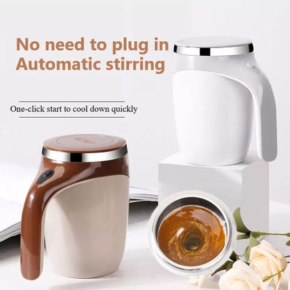 Automatic Self-Stirring Hot Chocolate or Coffee Mug