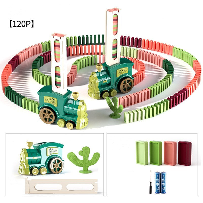 Dominoes Small Train Children's Building Blocks Toy Electric